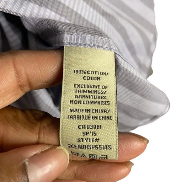 Denver Hayes Men's Lavender Striped Button-Down Slim-Fit Shirt - Picture 6 of 8